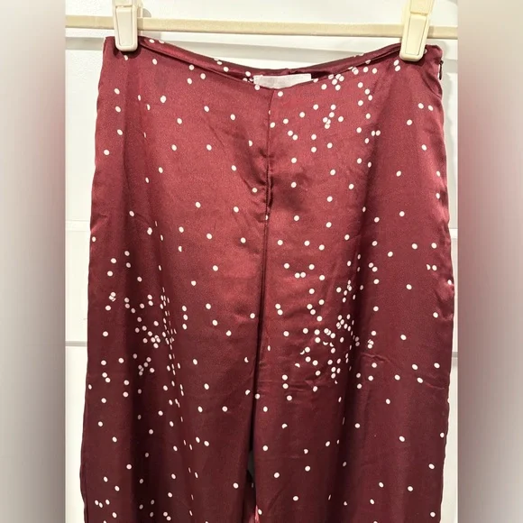 Line + Dot Burgundy Flared Pants - Picture 3 of 12